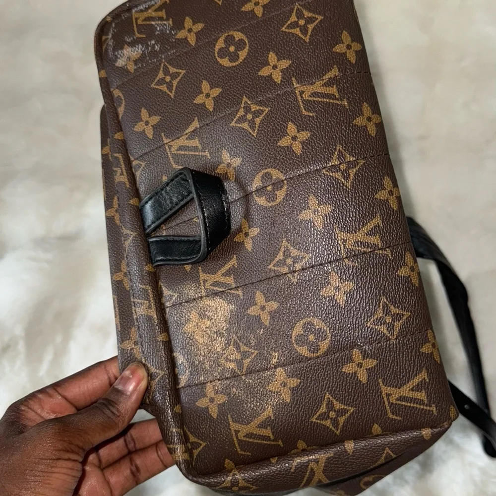 Louis Vuitton Brown Monogram Canvas Tote with Black Straps - Picture 6 of 10